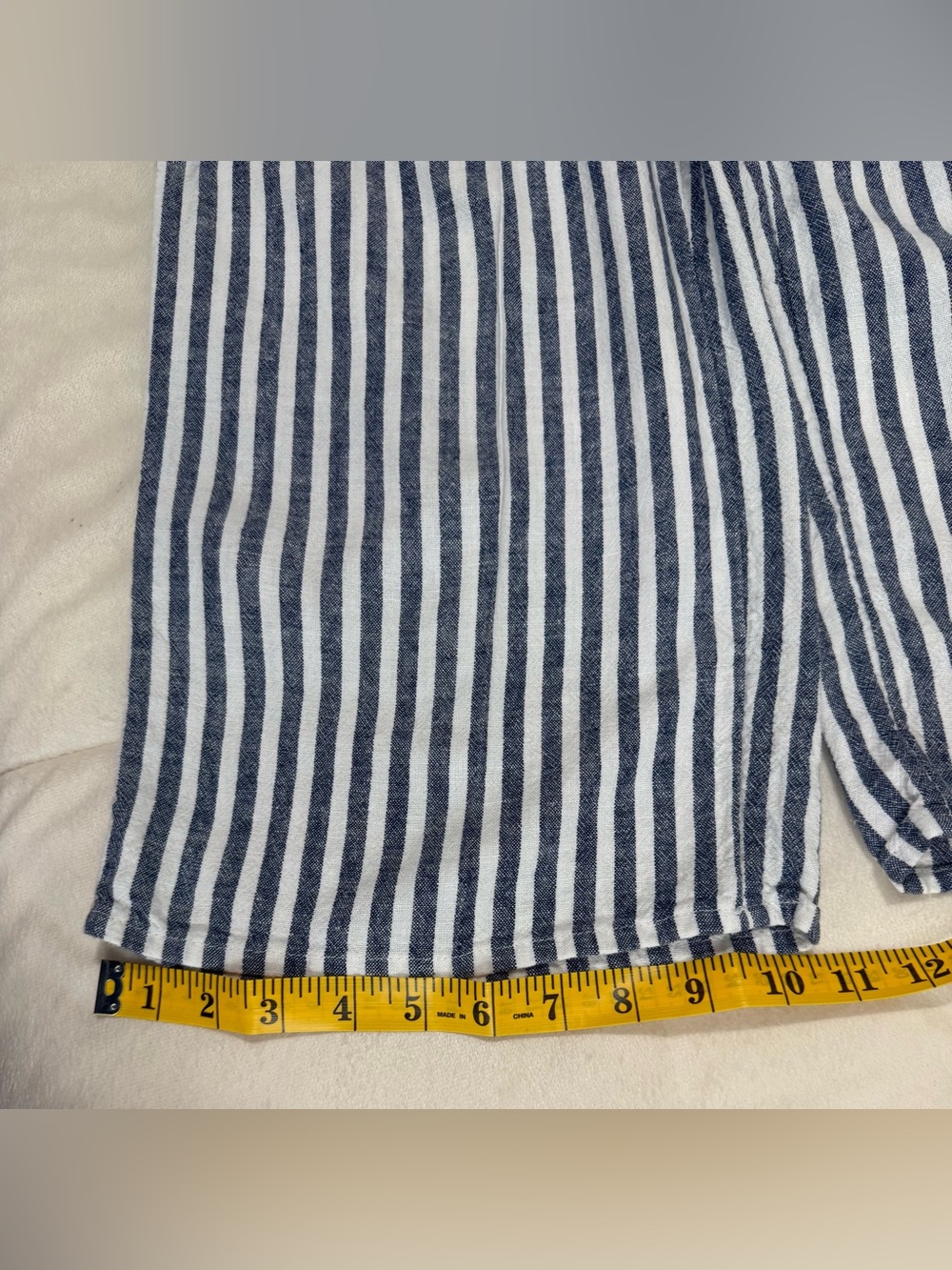 Old Navy Striped Linen Blend Jumpsuit Small Blue White Wide Leg Pockets - Picture 7 of 7